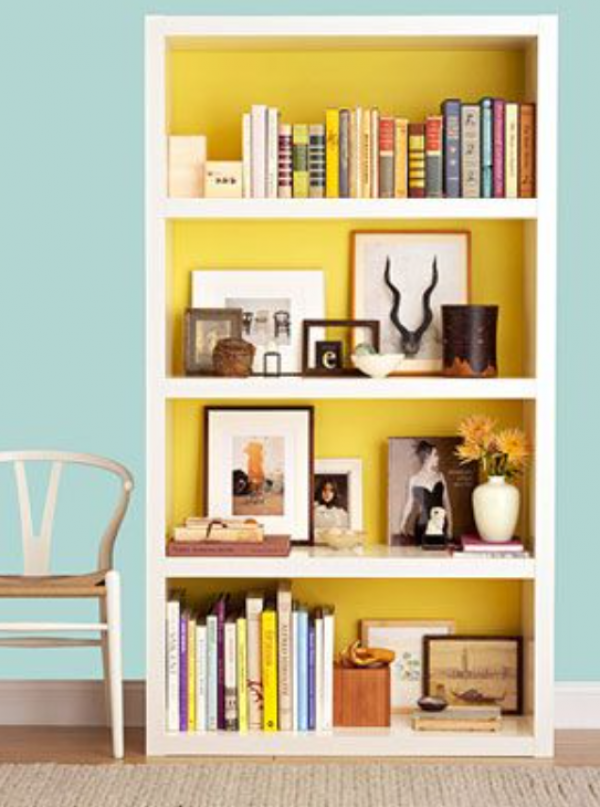 Lemari Rak Buku dengan Warna Cerah